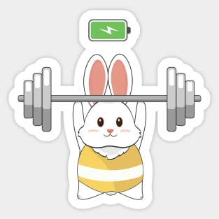 Weightlifting Bunny Sticker